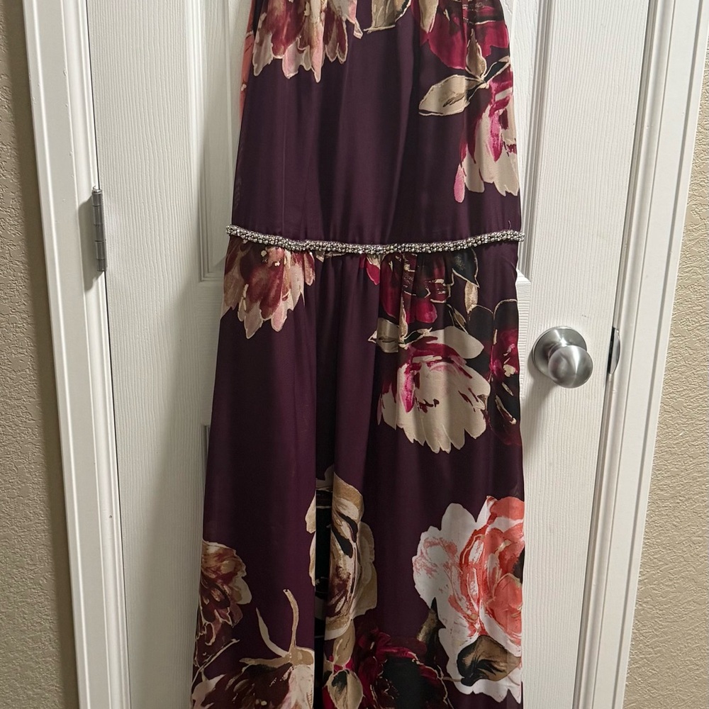 Floral Maxi Dress with Beaded Waist